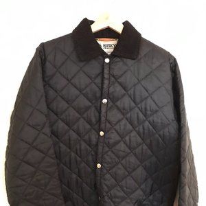Mens Husky Black Quilting Jacket Made in England 40 Medium.